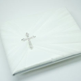 Baroque Cross Guest Book – White - Giftables