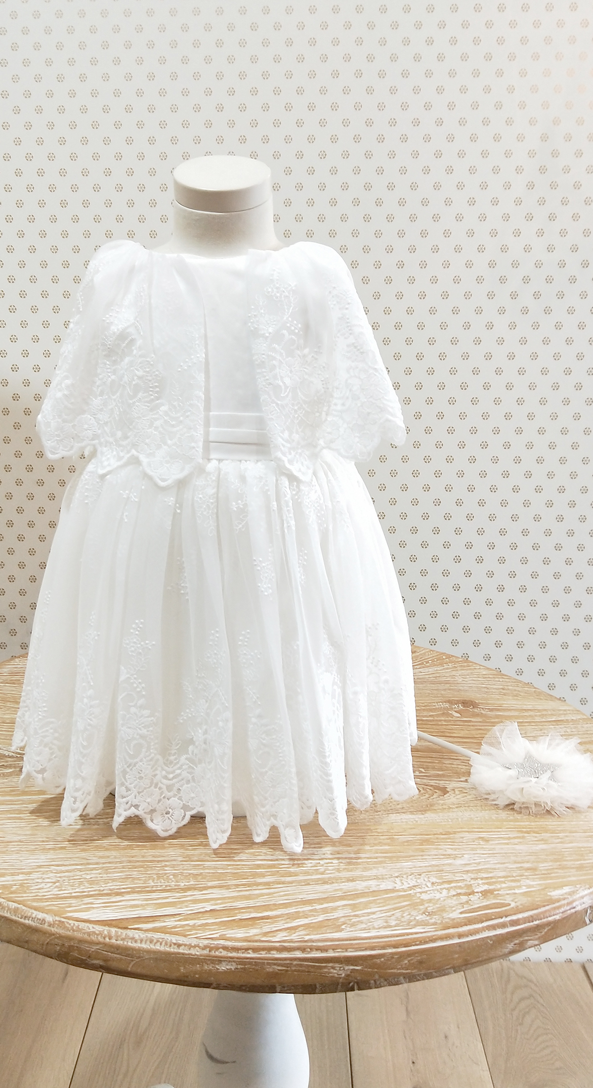 Rose Lace Christening Dress | Mini Treasure Kids